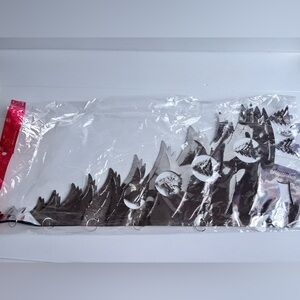 Vintage Silver Foil Christmas Tree Wall Decoration 24x20 Retro Holiday Decor